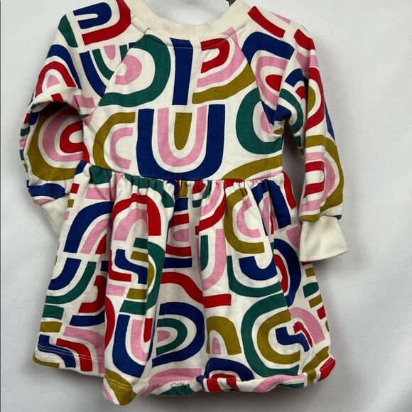 Hanna Andersson rainbow Frenchn terry sweatshirt rainbow print dress 2T (85 cm) - Picture 6 of 13